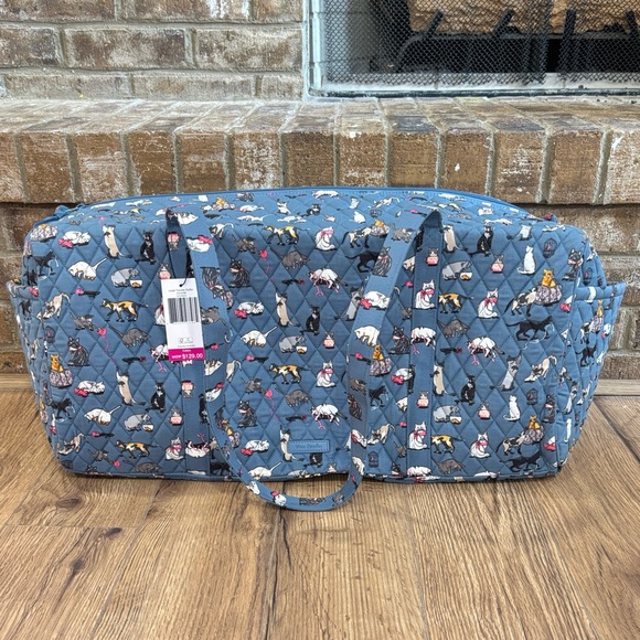Vera Bradley Handbags - Brand New Vera Bradley Cats Meow Large Traveler Duffle Bag